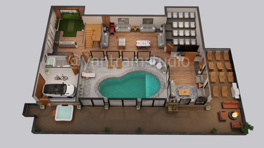 3D Floor Plan Creator Created an 3D Floor Plan of a Multi-Family House Suitable For Miami, Florida